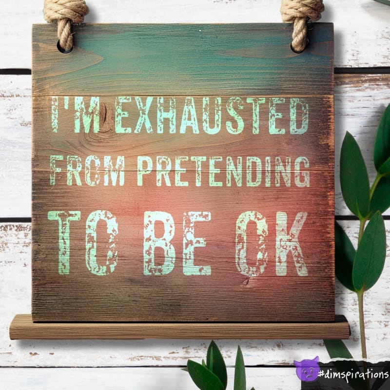 I'M EXHAUSTED FROM PRETENDING TO BE OK
